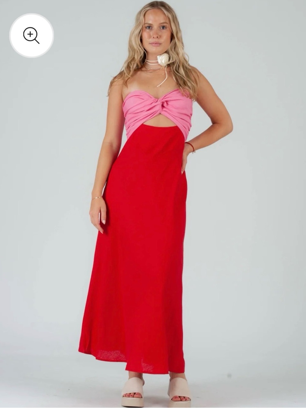 Lucca Women’s Color blocked Strapless Dress Size Small MSRP $98